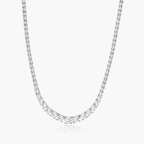 14K White Gold Riviera Tennis Necklace