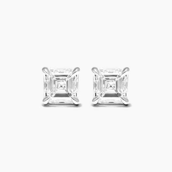 Asscher Cut Diamond Stud Earrings