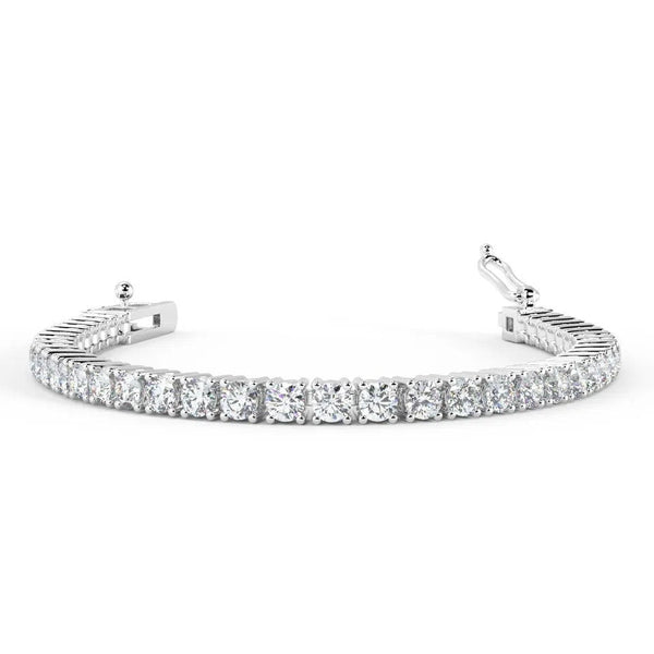 5.20ct EF/VS Lab-Grown Round Diamond Tennis Bracelet for Women in White Gold, Beautiful White Diamond Bracelet