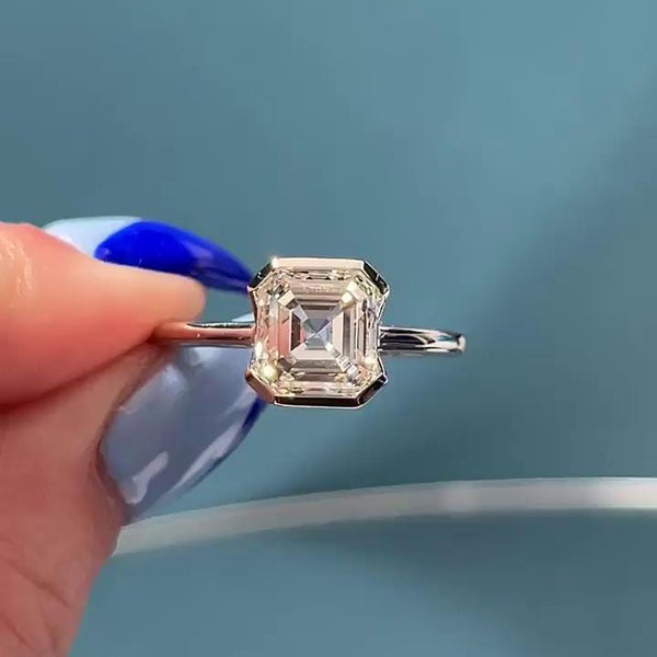 1.50ct Asscher Lab-Grown Diamond Engagement Ring, EF Color, VS Clarity