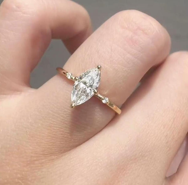 0.50ct Marquise Lab-Grown Diamond Engagement Ring, EF Color, VS Clarity, IGI Certified