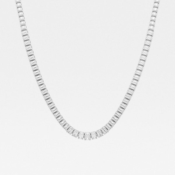 24 ctw Emerald Lab Grown Diamond Graduated Tennis Necklaces